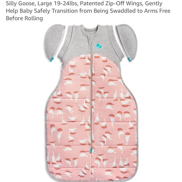 Love to Dream Pink and Gray Sleep Sack Pajamas - Picture 1 of 10